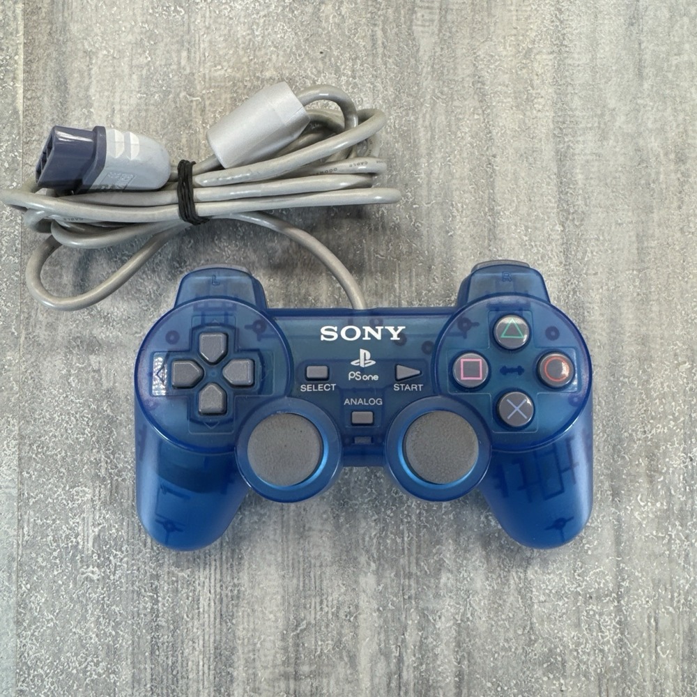 Sony Playstation PS1 PS2 - Clear Blue Controller SCPH-110